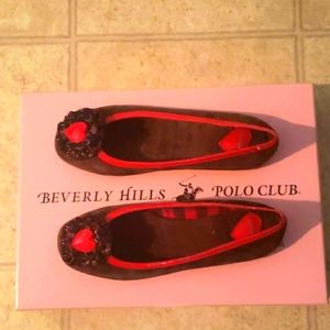 Red brownish black suede flats They are cute and unique flats brand Pastry